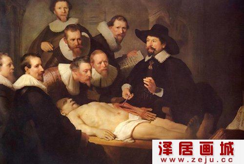 伦勃朗著名油画《蒂尔普医生的解剖课》