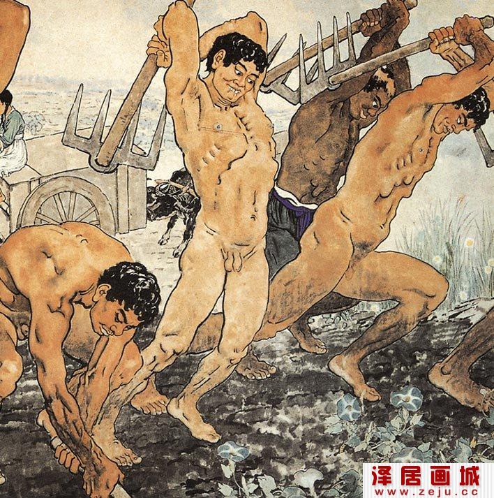 徐悲鸿大型国画《愚公移山图》局部高清大图一