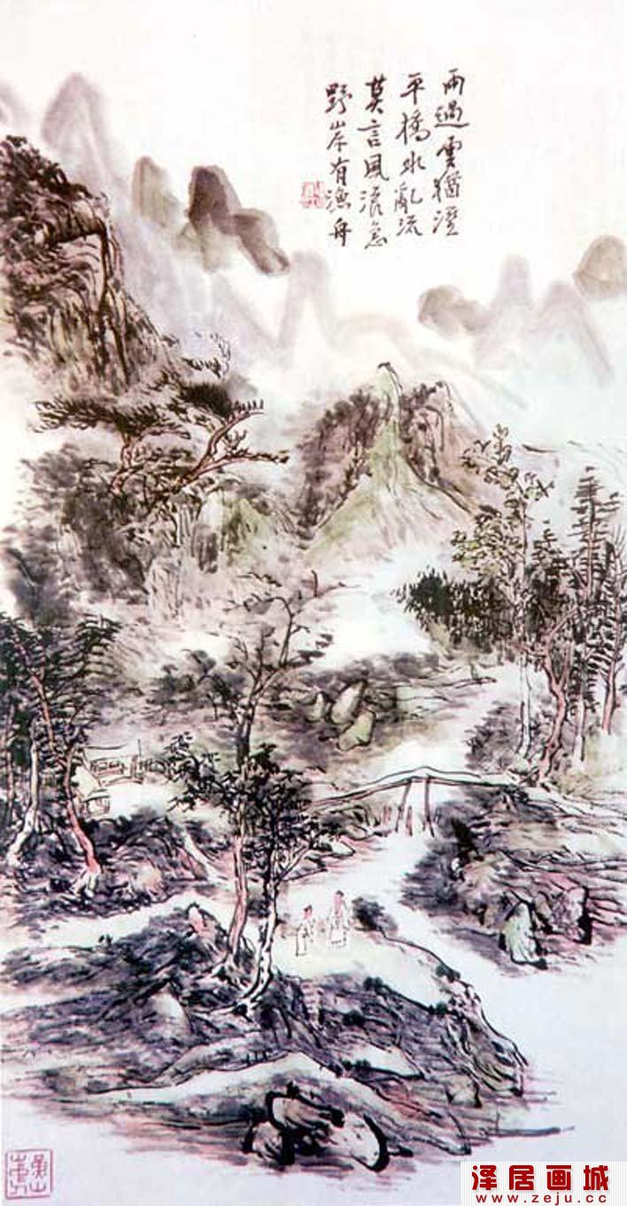 黄宾虹《雨过云犹湿》_写意山水画高清大图赏析