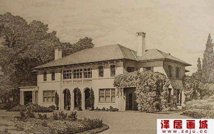 钢笔素描建筑图片