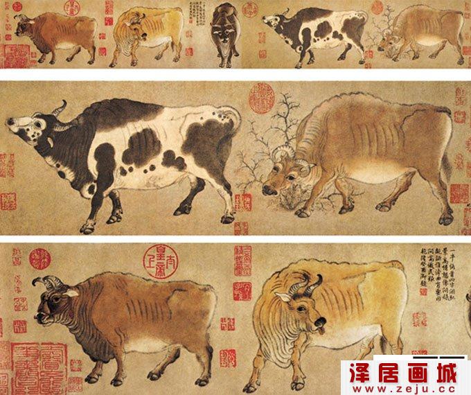 五牛图 唐-中国画名画赏析