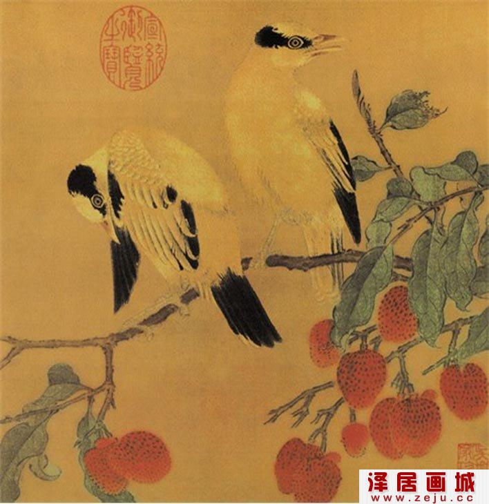 宋代《离支伯赵国图》_描绘荔枝花鸟的院体画的代表作品