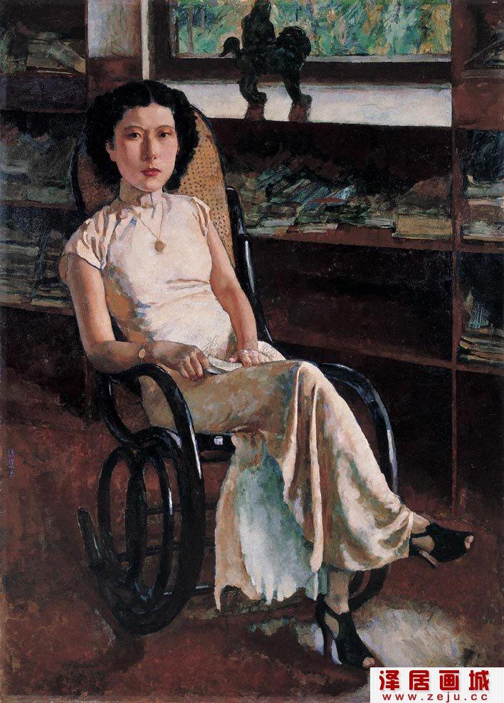 徐悲鸿《珍妮小姐画像》_徐悲鸿最著名的油画人物肖像