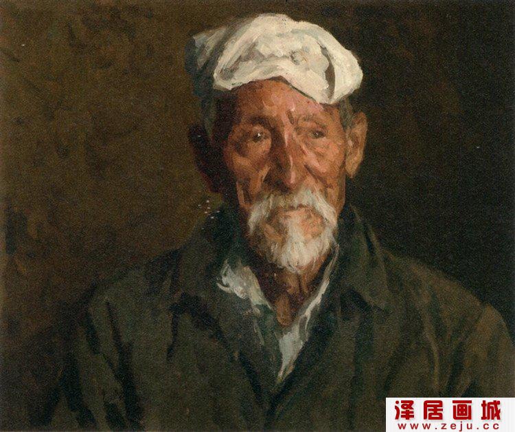 靳尚谊油画延安老农