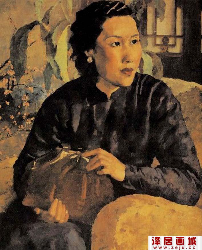 徐悲鸿《徐悲鸿夫人像》_徐悲鸿夫人廖静文肖像油画