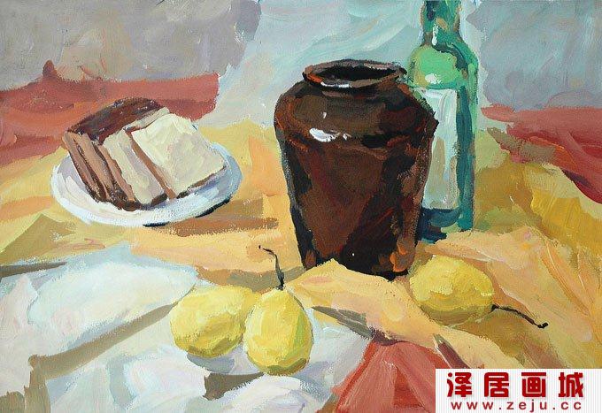 静物水粉画作品欣赏，色彩艳丽的水粉画图片作品（1）