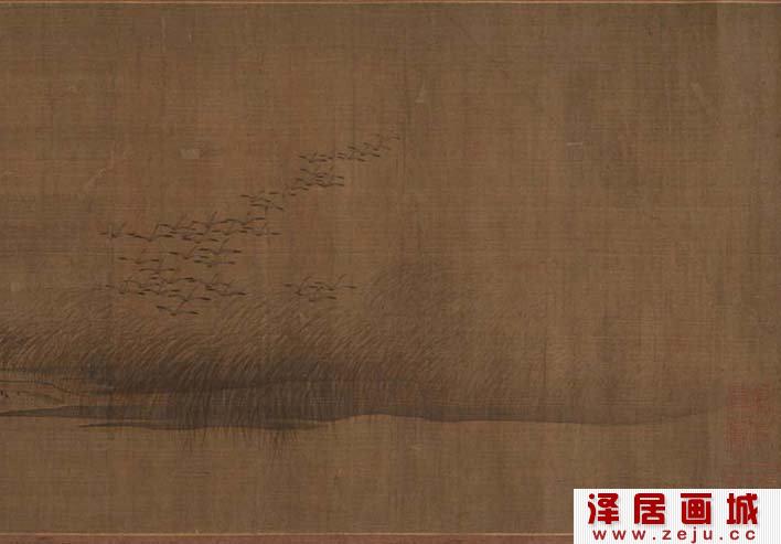 宋代赵令穰山水画《江村秋晓图》卷第一段