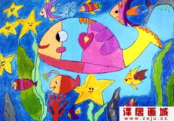 幼儿画画作品：小鱼