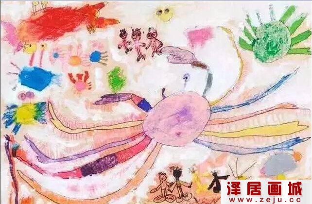 儿童画：螃蟹图