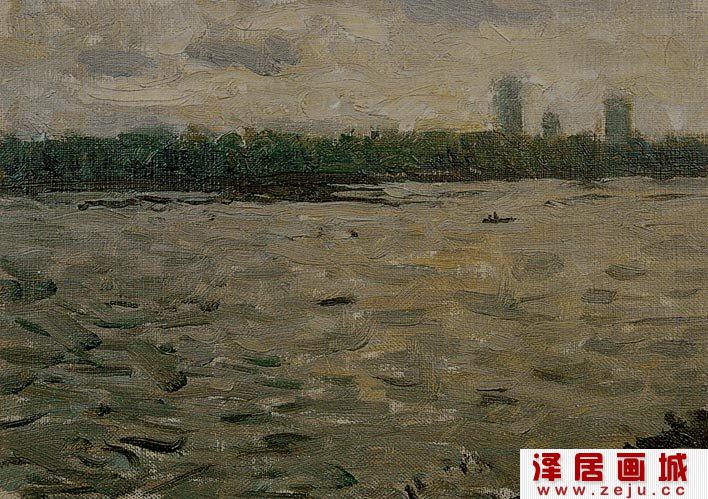 靳尚谊《玉渊潭》北京玉渊潭风景的油画风景作品赏析