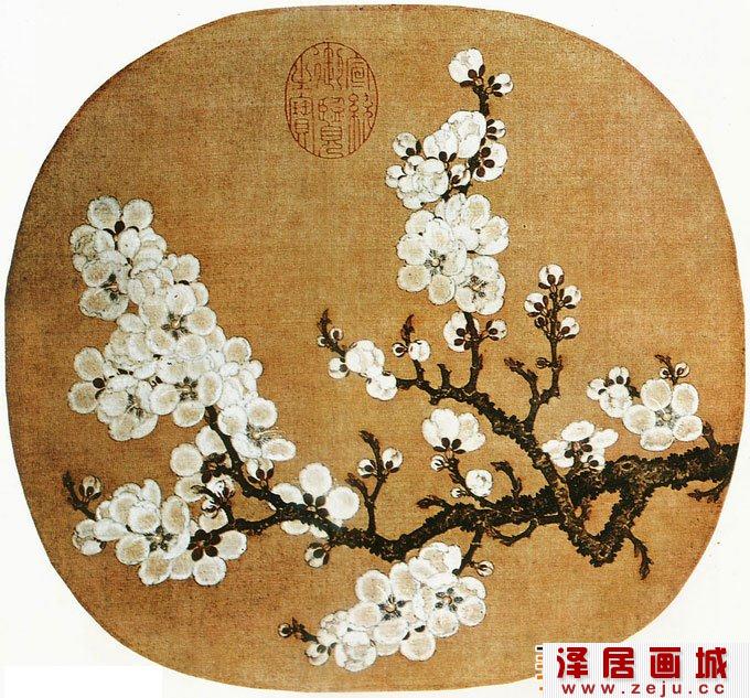 赵昌《杏花图》_ 团扇工笔花鸟画传世作品