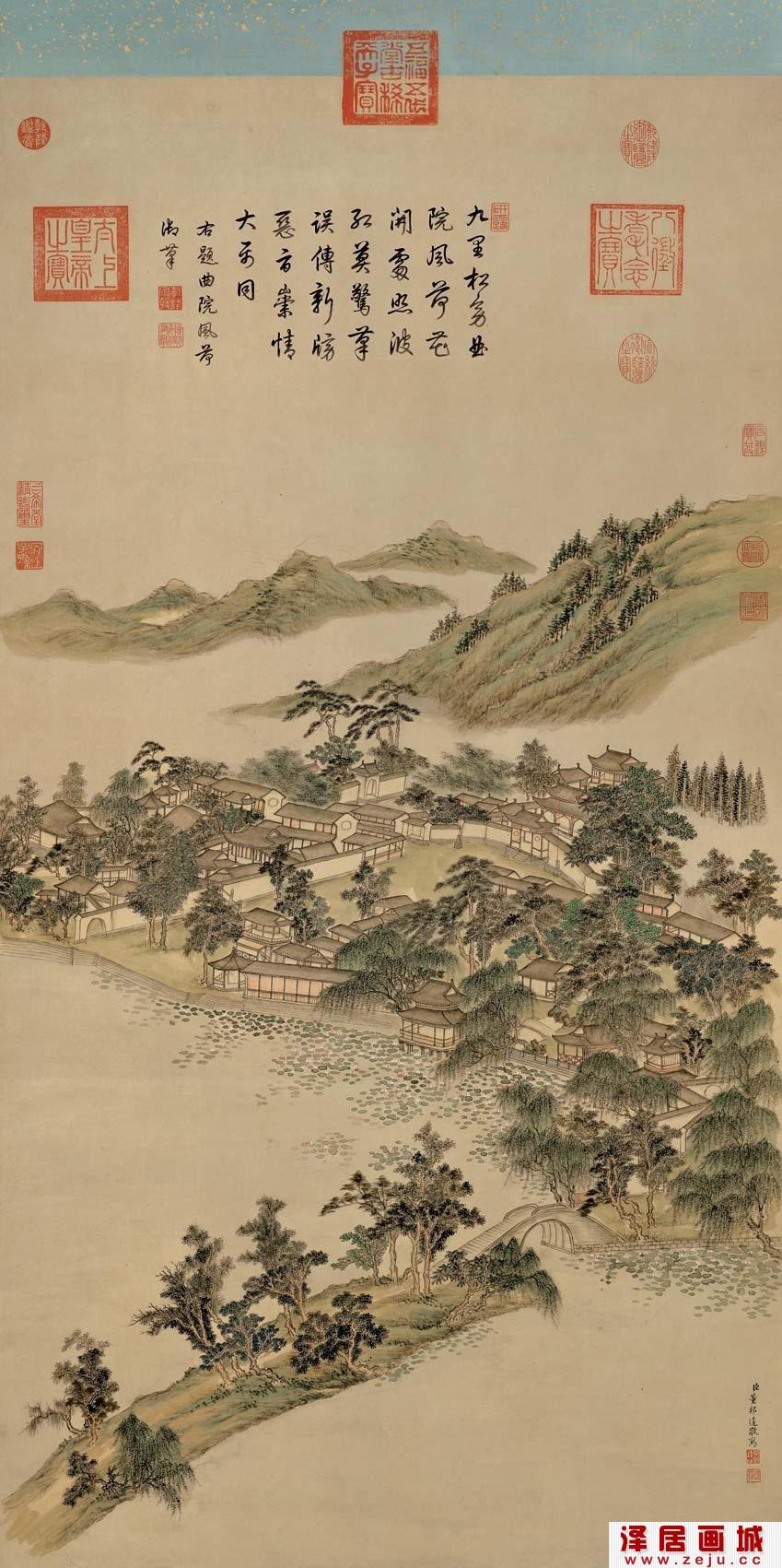 董邦达山水画苏堤春晓图