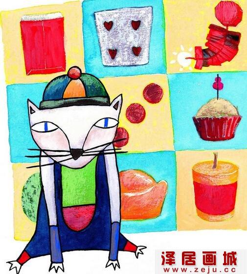 儿童水粉画老鼠
