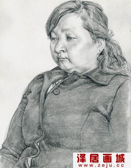 于小冬女性人物人体素描作品