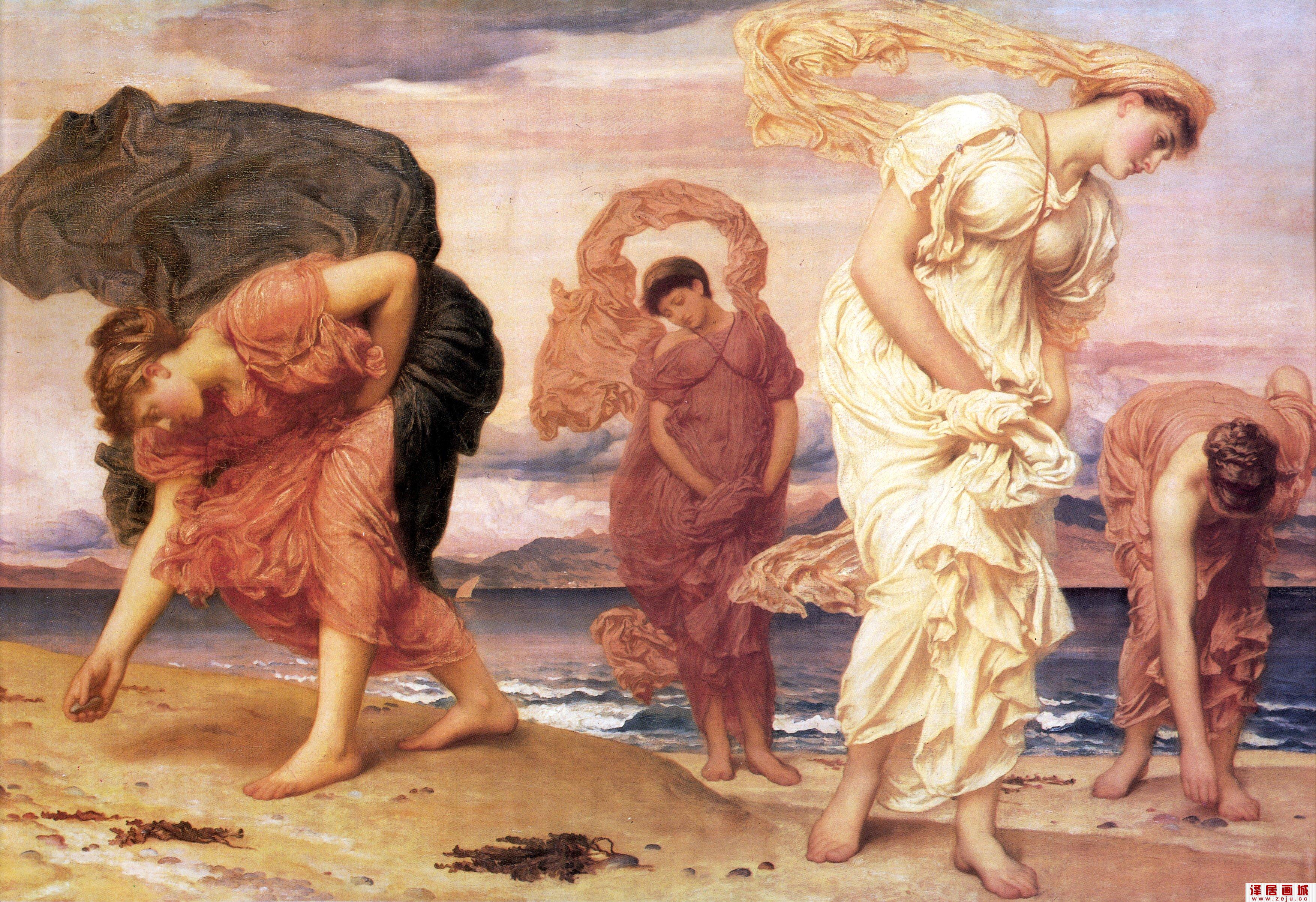 《海边的希腊少女》《海边捡拾鹅卵石的希腊女孩（Greek Girls Picking up Pebbles by the Sea）》