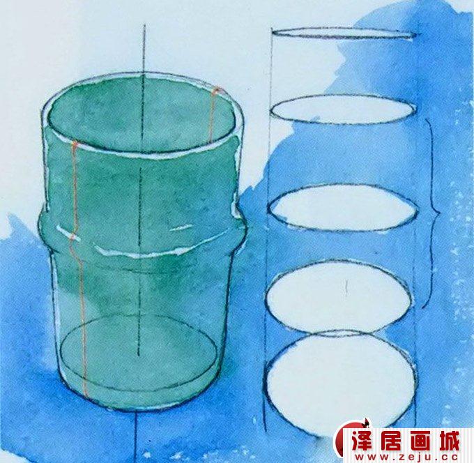 水彩画玻璃水杯绘画图文教程1