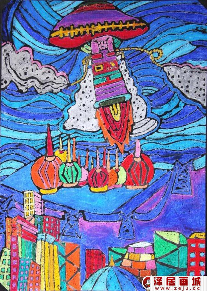 初中科幻画获奖作品_腾飞(太空科技飞船科幻画)