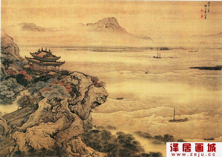 清 袁江 观潮图 