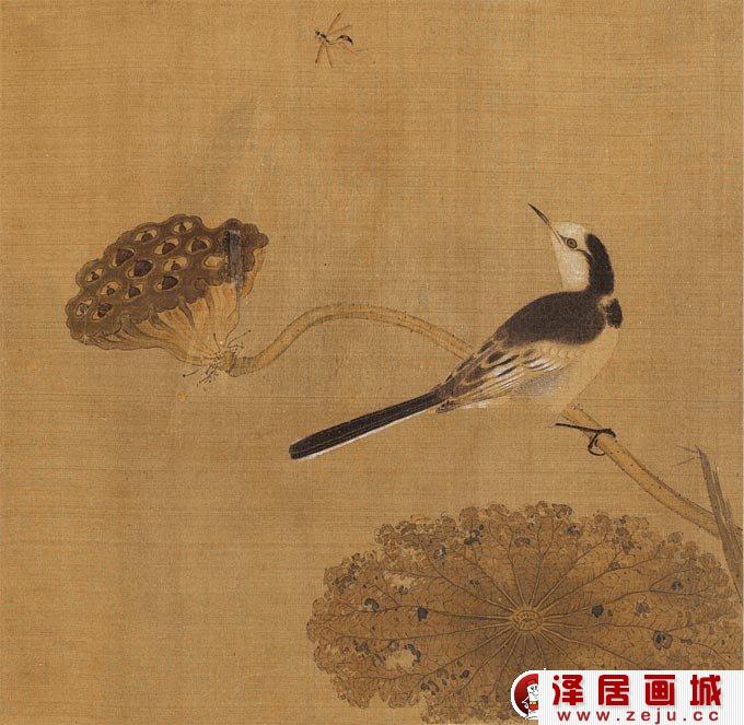 疏荷沙鸟图_宋代马兴祖花鸟画作品