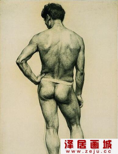 男性人体素描作品