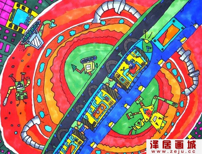 城市科幻画：未来的交通工具