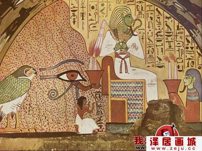古埃及壁画欣赏:皇后祭献女神爱西斯