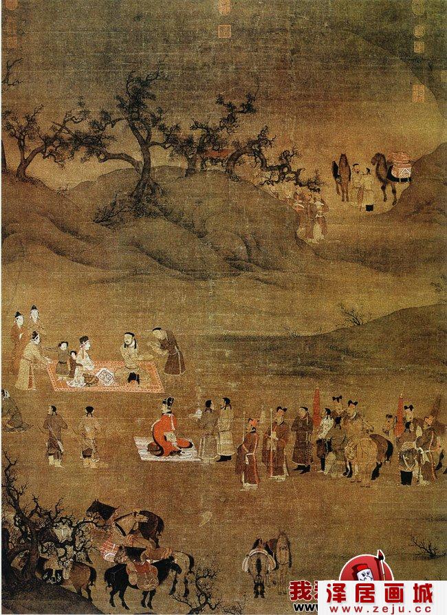 《文姬归汉图》宋代陈居中的工笔风景人物画赏析
