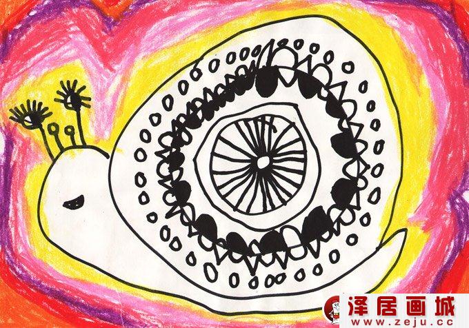 动物卡通画:巡游城堡小蜗牛大梦想--金鹰杯儿童画大赛参赛作品