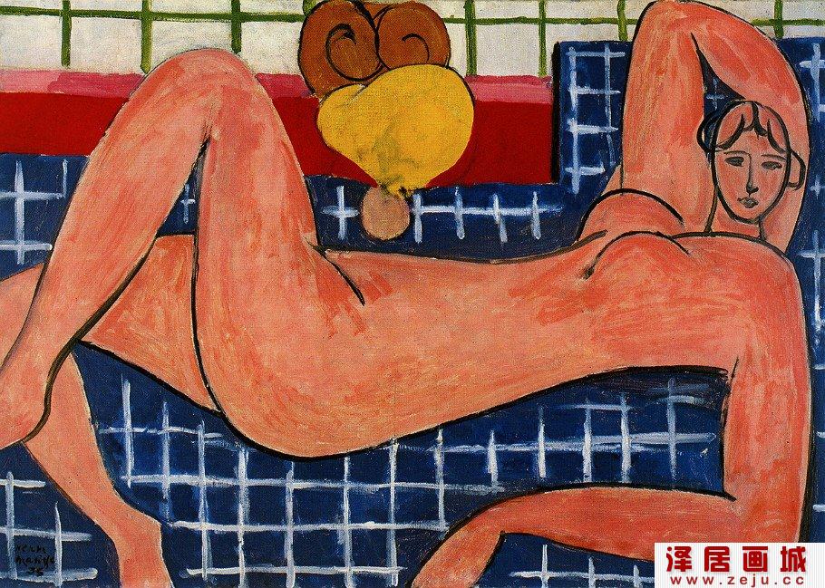 马蒂斯人物油画粉红色的裸妇