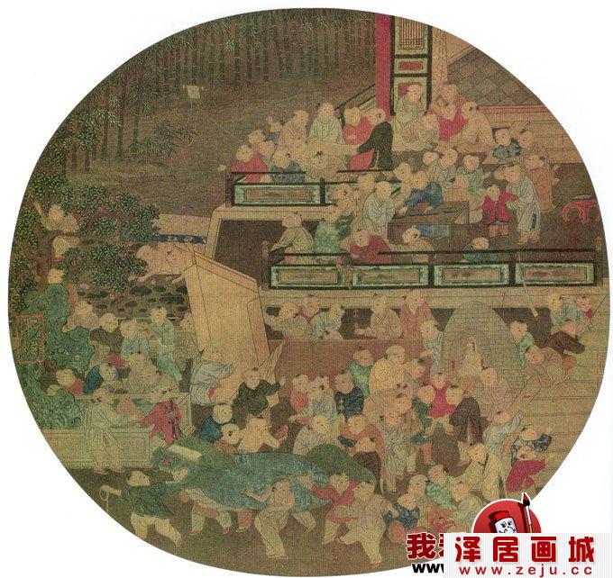 苏汉臣描写庆祝新年的《百子嬉春图》