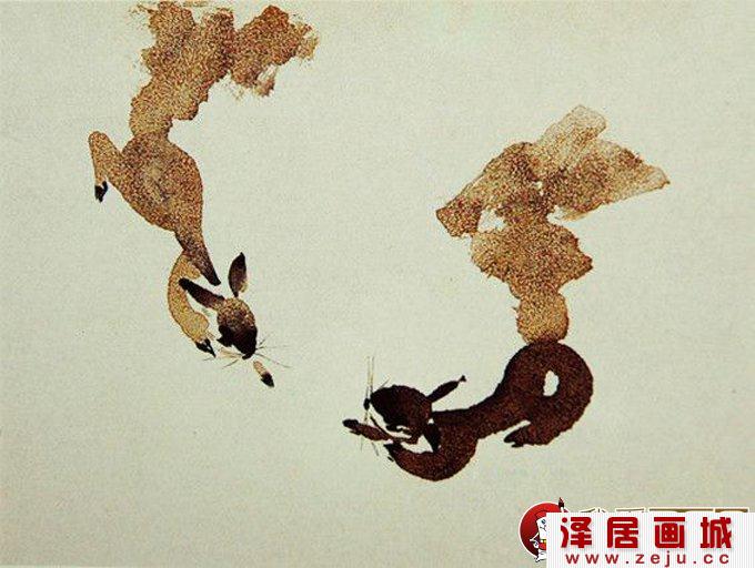 国画写意松鼠的绘画教程步骤（6）