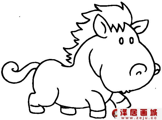 马简笔画图片大全：儿童简笔画马图片01