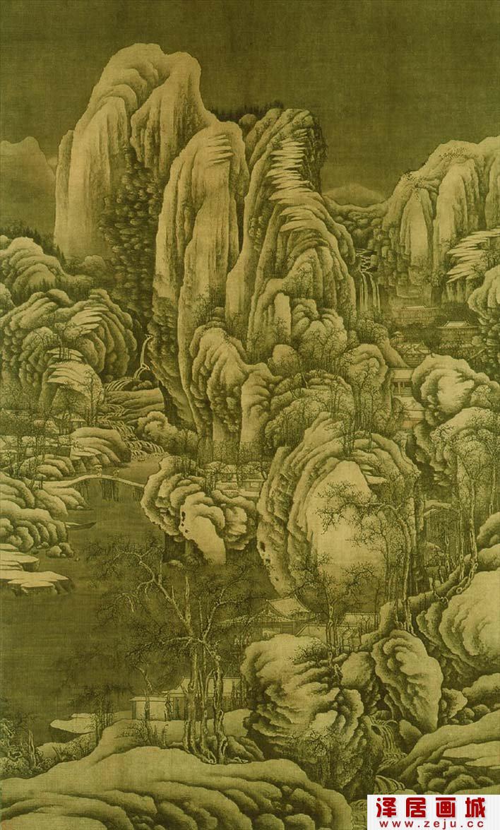 郭熙《雪山兰若图》_描绘大雪封山景色的宋代名画赏析