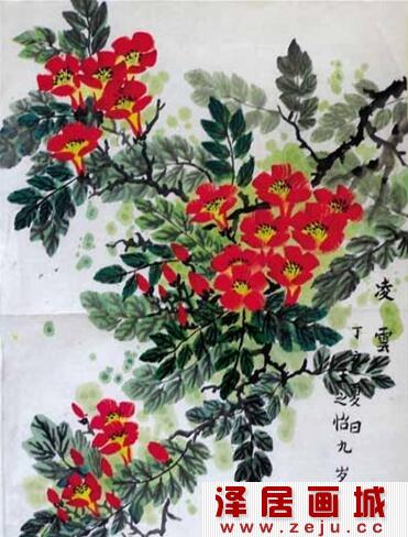 儿童花卉画