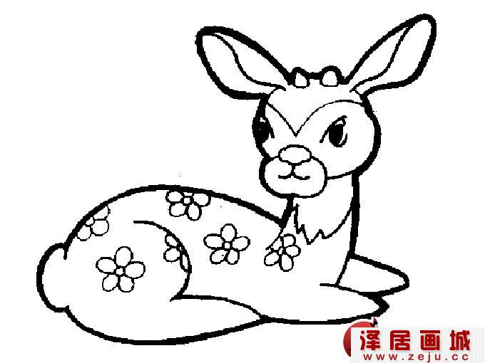 超可爱的梅花鹿简笔画图片（1）