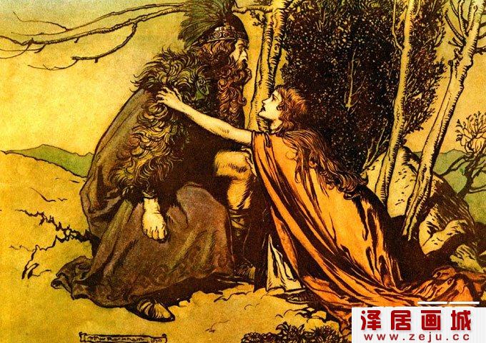 亚瑟拉克汗姆的《尼伯龙根之歌》彩色版画系列组图