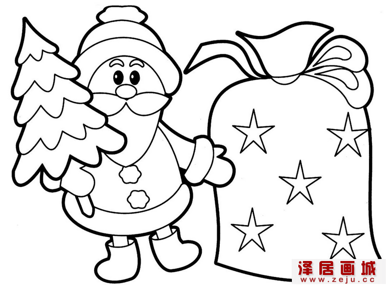 圣诞老人简笔画作品欣赏