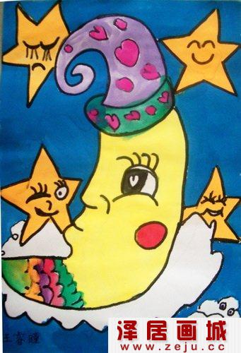 儿童月亮卡通画