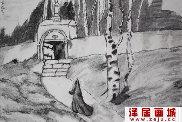 风景速写 北京儿童美术绘画作品展