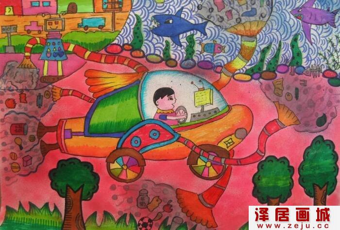 未来交通工具科幻画