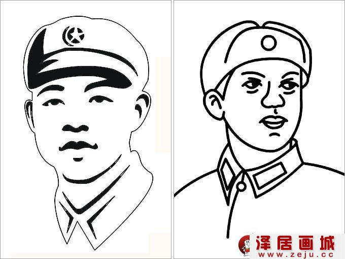 雷锋画像简笔画，雷锋头像简笔画图片