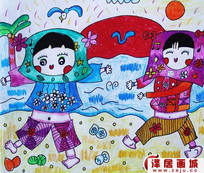 庆祝六一儿童节水彩画（1）