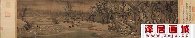 宋代名画《寒鸦图》山水花鸟画全图欣赏