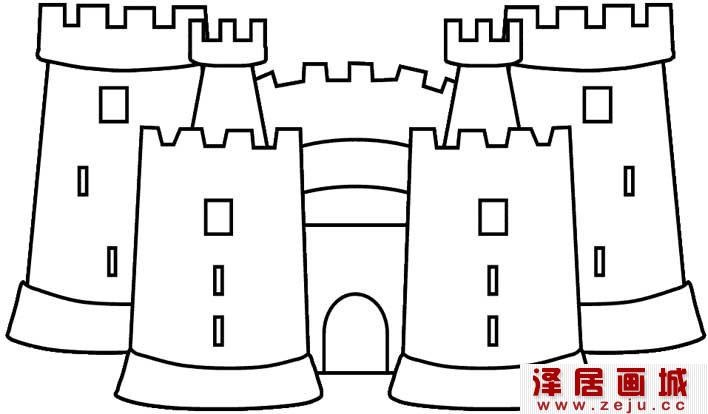 城堡简笔画，童话城堡简笔画图片大全