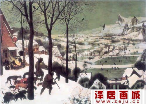 勃鲁盖尔雪中猎人