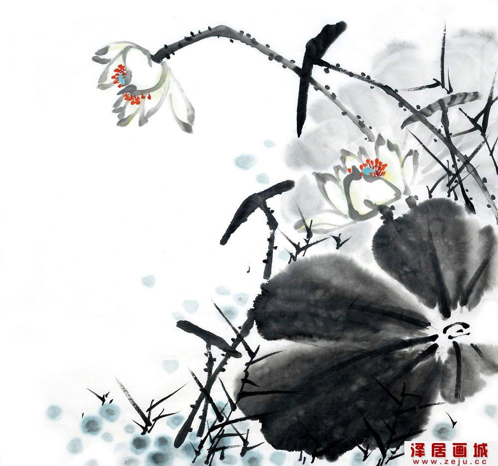 水墨荷花的绘画技巧