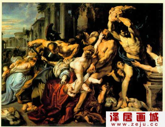 鲁宾斯油画：对无辜者的屠杀