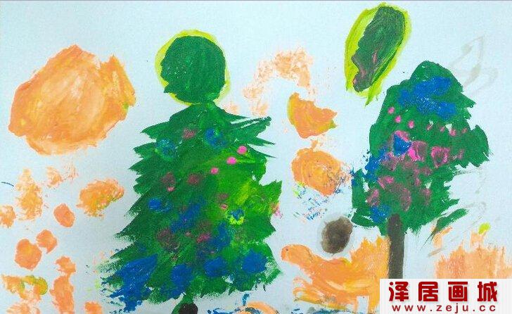 松树儿童画