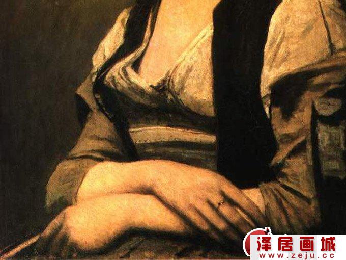 柯罗的珍珠女郎局部大图欣赏