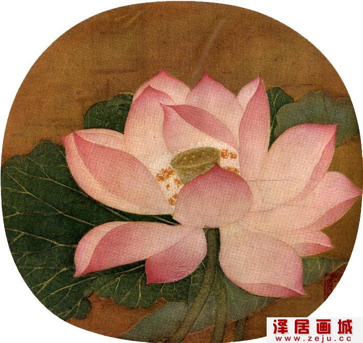 吴炳《出水芙蓉图》没骨法，荷花画法，宋代名画，工笔花鸟画